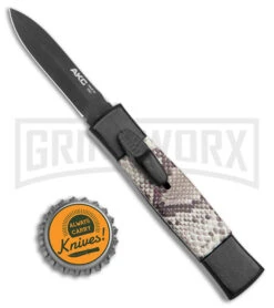AKC Minion Concord Snake Skin OTF Automatic Knife - Dagger Black Plain 9 AKC Minion Concord Snake Skin OTF Automatic Knife - Dagger Black Plain -Best Knifes Shop AKC Minion Concord OTF Auto Snake Skin Black Dagger BHQ 173568 jr bottlecap large