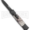 AKC Minion Concord Snake Skin OTF Automatic Knife - Dagger Black Plain -Best Knifes Shop AKC Minion Concord OTF Auto Snake Skin Black Dagger BHQ 173568 jr large