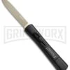 AKC Concord Black OTF Automatic Knife - Flat Gold Plain -Best Knifes Shop AKC OTF Black Concord Gold Flat BHQ 52360 jr large
