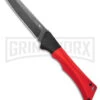 AKC Smarty Red W/Black Bolster Automatic Knife Reverse Tanto - Black SW Plain -Best Knifes Shop AKC Smarty Automatic Knife Red w Black Bolster 3.3in Black Stonewash BHQ 184758 hd large