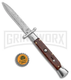 AKC Swinguard 9" Snakewood (Damascus Bayonet Blade) 9 AKC Swinguard 9" Snakewood (Damascus Bayonet Blade) -Best Knifes Shop AKC Swinguard 9in Snakewood Damascus Bayo GX 4274 jr bottlecap large
