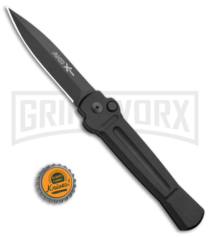 AKC X-treme Ace Black Automatic Knife - Black Plain 6 AKC X-treme Ace Black Automatic Knife - Black Plain - Image 4
