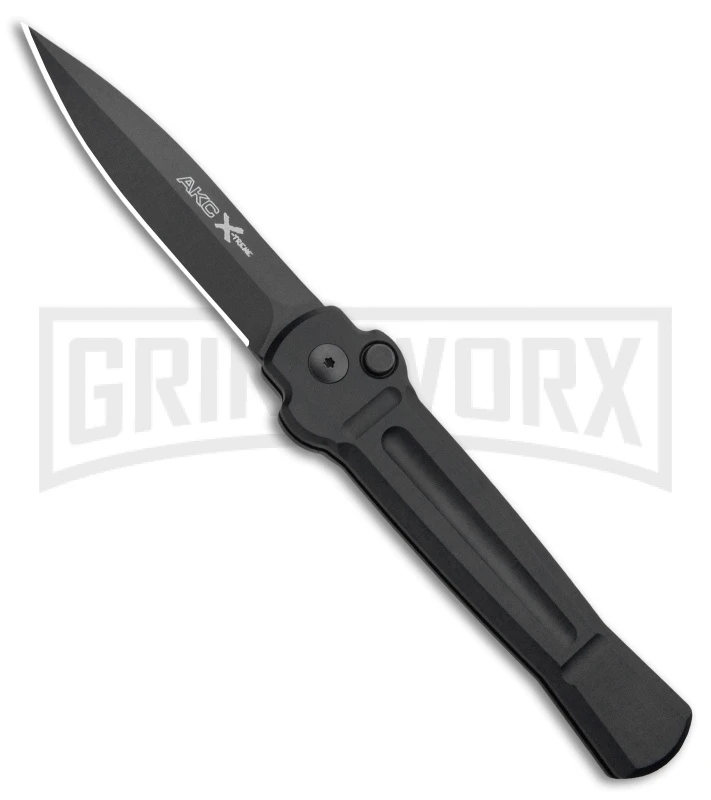 AKC X-treme Ace Black Automatic Knife - Black Plain 3 AKC X-treme Ace Black Automatic Knife - Black Plain