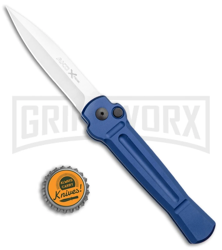 AKC X-treme ACE Blue Automatic Knife - Satin Plain 6 AKC X-treme ACE Blue Automatic Knife - Satin Plain - Image 4