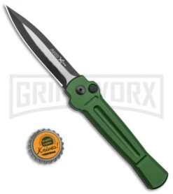 AKC X-treme Ace Green Automatic Knife - Black Two Tone Plain -Best Knifes Shop AKC X treme Ace Auto Green Black TT ACE GTT BHQ 136921 jr bottlecap large