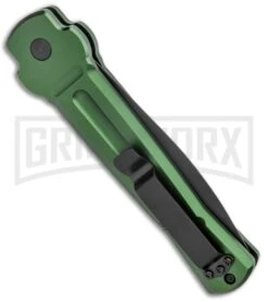 AKC X-treme Ace Green Automatic Knife - Black Two Tone Plain -Best Knifes Shop AKC X treme Ace Auto Green Black TT ACE GTT BHQ 136921 jr side large