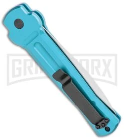 AKC X-treme ACE Light Blue Automatic Knife - Satin Plain 8 AKC X-treme ACE Light Blue Automatic Knife - Satin Plain -Best Knifes Shop AKC X treme Ace Auto Light Blue Satin BHQ 105418 jr side large