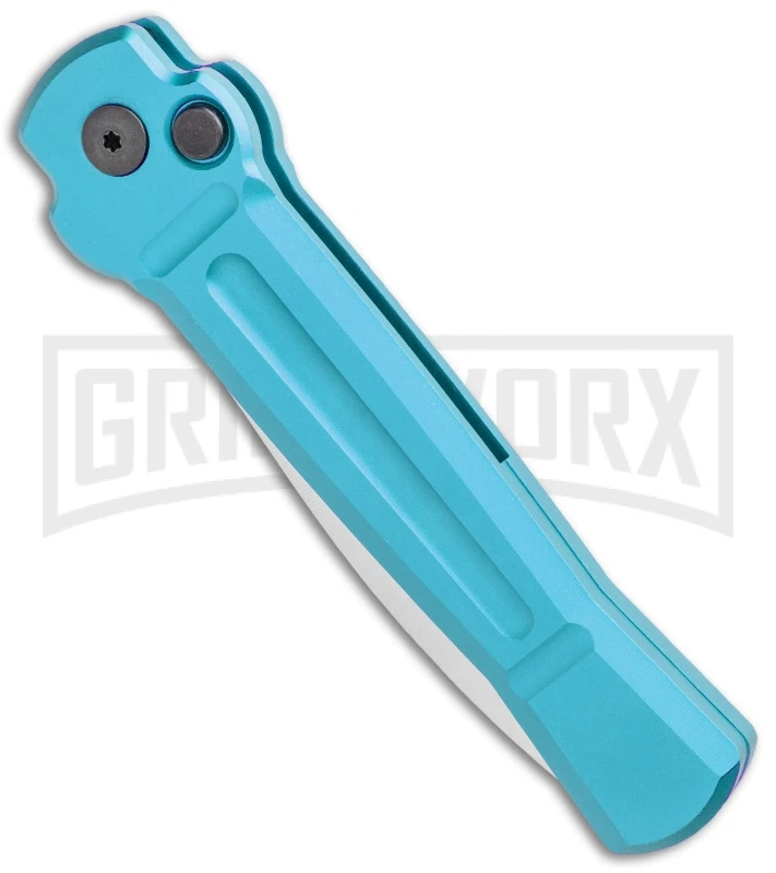 AKC X-treme ACE Light Blue Automatic Knife - Satin Plain 4 AKC X-treme ACE Light Blue Automatic Knife - Satin Plain - Image 2