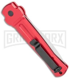 AKC X-treme Ace Red Automatic Knife - Satin Plain -Best Knifes Shop AKC X treme Ace Auto Red Satin BHQ 105468 jr side large