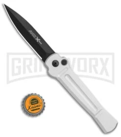 AKC X-treme Ace Silver Black Automatic Knife 9 AKC X-treme Ace Silver Black Automatic Knife -Best Knifes Shop AKC X treme Ace Auto Silver Black BHQ 113942 jr bottlecap large