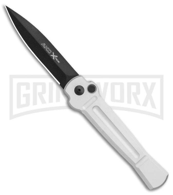AKC X-treme Ace Silver Black Automatic Knife 3 AKC X-treme Ace Silver Black Automatic Knife