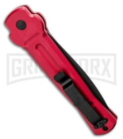 AKC X-treme Ace Red Automatic Knife - Black Plain 8 AKC X-treme Ace Red Automatic Knife - Black Plain -Best Knifes Shop AKC X treme Ace Automatic Knife Red 3.6 Black BHQ 123056 LS Side large