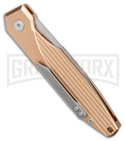 AKC X-treme Dandy Tan Aluminum Automatic Knife (Stonewash) -Best Knifes Shop AKC X treme Dandy Tan Aluminum Auto SW BHQ 176851 jr side large