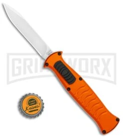 AKC X-treme EVO Orange OTF Automatic Knife - Satin Plain -Best Knifes Shop AKC X treme EVO OTF Auto Orange Satin BHQ 114657 jr bottlecap large