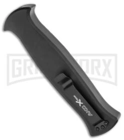 AKC X-treme EVO Black / Orange Slide OTF Automatic Knife - Black Plain Dagger -Best Knifes Shop AKC X treme EVO OTF Automatic Knife Black Orange Slide 3.5 Black Dagger BHQ 119626 LS Side large