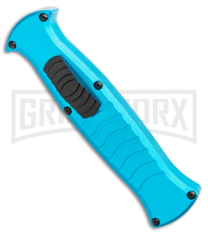 AKC X-treme EVO Blue OTF Automatic Knife - Black Plain 4 AKC X-treme EVO Blue OTF Automatic Knife - Black Plain - Image 2