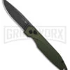 AKC X-treme Dandy Green Aluminum Automatic Knife - Black Stonewash Plain -Best Knifes Shop AKC Xtreme Dandy Green Aluminum AK Black SW BHQ 174571 td large