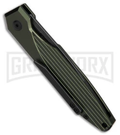 AKC X-treme Dandy Green Aluminum Automatic Knife - Black Stonewash Plain 8 AKC X-treme Dandy Green Aluminum Automatic Knife - Black Stonewash Plain -Best Knifes Shop AKC Xtreme Dandy Green Aluminum AK Black SW BHQ 174571 td side large