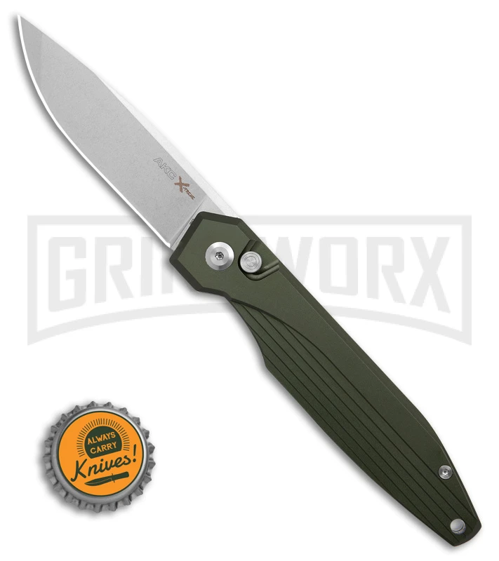 AKC X-treme Dandy Green Aluminum Automatic Knife - SW Plain 6 AKC X-treme Dandy Green Aluminum Automatic Knife - SW Plain - Image 4