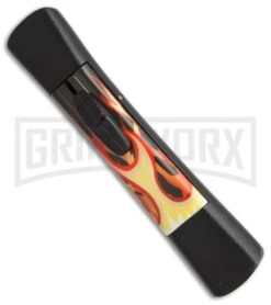 AKC Concord Flames OTF Automatic Knife - Flat Grind Black Plain 7 AKC Concord Flames OTF Automatic Knife - Flat Grind Black Plain -Best Knifes Shop AKC concord flames flat grind black plain BP 19005 er side large