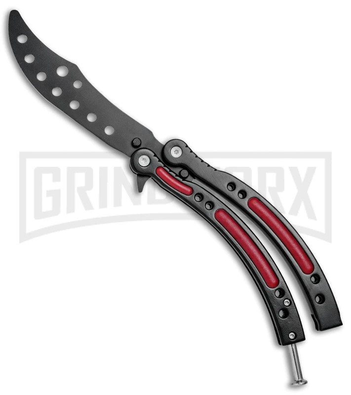 Andux CS Red/Black Balisong Butterfly Trainer - Black Holes 3 Andux CS Red/Black Balisong Butterfly Trainer - Black Holes