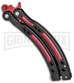 Andux CS Red/Black Balisong Butterfly Trainer - Red Plain -Best Knifes Shop Andux C S Red Black Balisong Butterfly Trainer Red Plain A0002538 BP 24571 jr side large