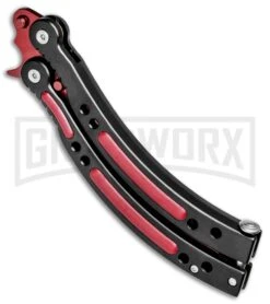 Andux CS Red/Black Balisong Butterfly Trainer - Red Plain -Best Knifes Shop Andux C S Red Black Balisong Butterfly Trainer Red Plain A0002538 BP 24571 jr spine large