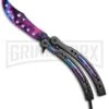 Andux CS Stardust/Black Balisong Butterfly Trainer - Stardust Holes -Best Knifes Shop Andux C S Stardust Black Balisong Butterfly Trainer Stardust Holes AB000934 BP 24580 jr large