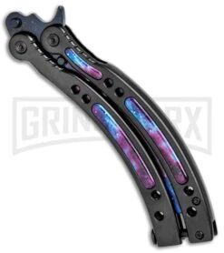 Andux CS Stardust/Black Balisong Butterfly Trainer - Stardust Holes -Best Knifes Shop Andux C S Stardust Black Balisong Butterfly Trainer Stardust Holes AB000934 BP 24580 jr side large