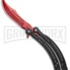 Andux CS Red/Black Balisong Butterfly Kinfe W/Black Handle/ Inlays -Red Plain -Best Knifes Shop Andux CS Red Black Balisong Butterfly Black Inlay Bowie Red Plain GX 35607 jr large