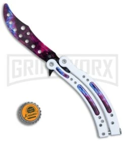 Andux CS White/Stardust Balisong Butterfly Trainer - Stardust Holes 9 Andux CS White/Stardust Balisong Butterfly Trainer - Stardust Holes -Best Knifes Shop Andux CS White Stardust trainer stardust holes BP 24583 er bottlecap large