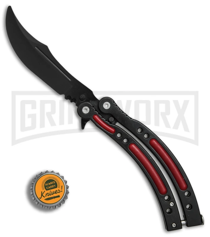 Andux CS Black/Red Balisong Butterfly Trainer - Black Plain 6 Andux CS Black/Red Balisong Butterfly Trainer - Black Plain - Image 4