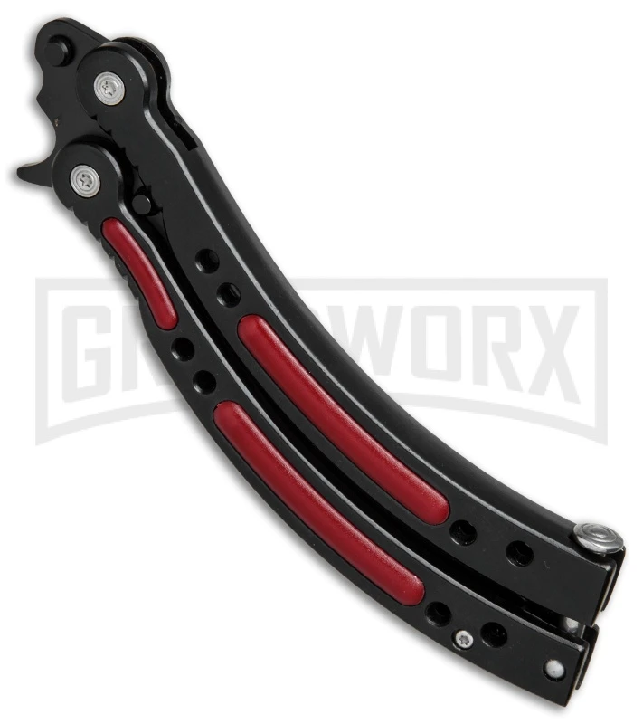 Andux CS Black/Red Balisong Butterfly Trainer - Black Plain 4 Andux CS Black/Red Balisong Butterfly Trainer - Black Plain - Image 2