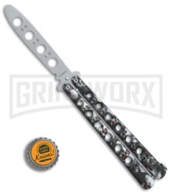 Andux Skull Fly Gray Butterfly Trainer - Satin 9 Andux Skull Fly Gray Butterfly Trainer - Satin -Best Knifes Shop Andux Skull Fly Gray trainer satin BP 24589 er bottlecap large