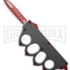 Atomic 1918 Gray OTF Automatic Knuckle Dagger Knife - Red Plain 2 Atomic 1918 Gray OTF Automatic Knuckle Dagger Knife - Red Plain -Best Knifes Shop Atomic 1918 Gray OTF Automatic Knuckle Knife Dagger Red Satin GX 41589 td large