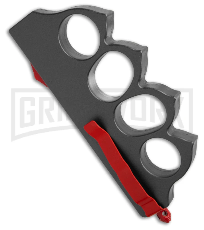 Atomic 1918 Gray OTF Automatic Knuckle Dagger Knife - Red Plain 5 Atomic 1918 Gray OTF Automatic Knuckle Dagger Knife - Red Plain - Image 3
