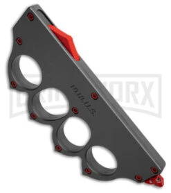 Atomic 1918 Gray OTF Automatic Knuckle Dagger Knife - Red Plain 6 Atomic 1918 Gray OTF Automatic Knuckle Dagger Knife - Red Plain -Best Knifes Shop Atomic 1918 Gray OTF Automatic Knuckle Knife Dagger Red Satin GX 41589 td spine large