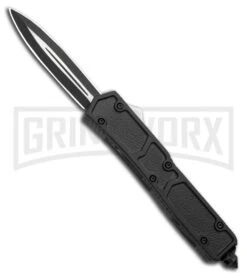 Atomic Slim Dagger Black OTF Automatic Knife - Dagger Two Tone Plain