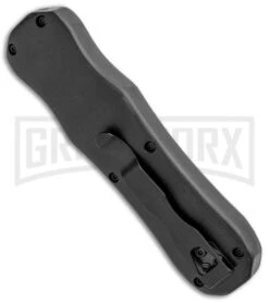 Atomic D/A Black G-10 OTF Automatic Knife - Drop Point Two Tone Plain -Best Knifes Shop Atomic DA Black G 10 OTF Auto DP TT Plain GX 33379 jr side large