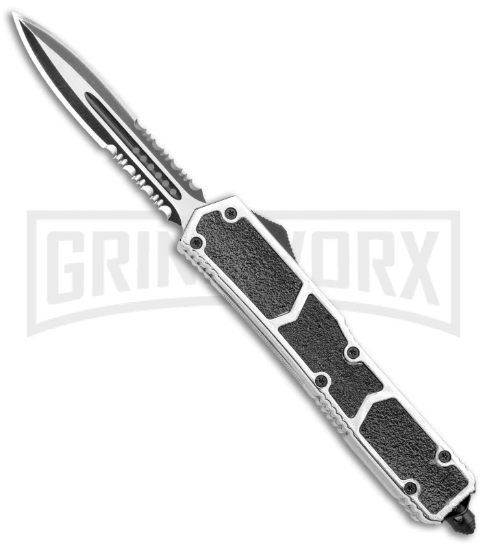 Atomic Slim Dagger OTF Automatic Knife Silver - Serr Two Tone Dagger 3 Atomic Slim Dagger OTF Automatic Knife Silver - Serr Two Tone Dagger
