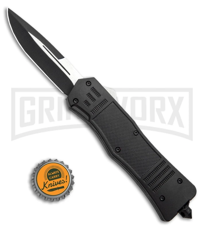 Atomic Defender 2.0 Drop Point Black OTF Automatic Knife - Two Tone 6 Atomic Defender 2.0 Drop Point Black OTF Automatic Knife - Two Tone - Image 4