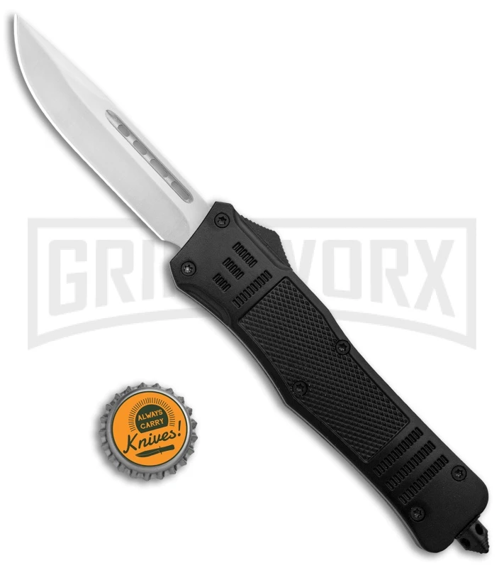 Atomic Defender Large OTF Automatic Knife Black - Satin Drop Point 7 Atomic Defender Large OTF Automatic Knife Black - Satin Drop Point - Image 5