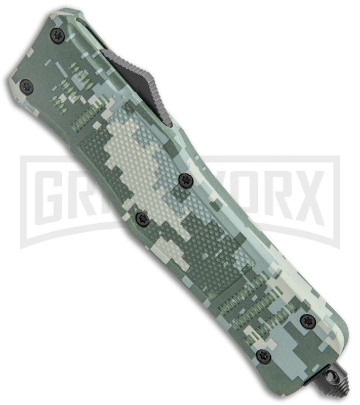 Atomic Defender Large OTF Automatic Knife Green Digi Camo - Two Tone Drop Point 4 Atomic Defender Large OTF Automatic Knife Green Digi Camo - Two Tone Drop Point - Image 2