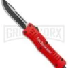Atomic Defender Large OTF Automatic Knife Fire Dept. Red - Two Tone Drop Point -Best Knifes Shop Atomic Defender Large OTF Auto Fire Department Red Red TT DP GX 37324 jr large