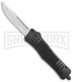 Atomic Defender Medium OTF Automatic Knife Black - Satin Drop Point