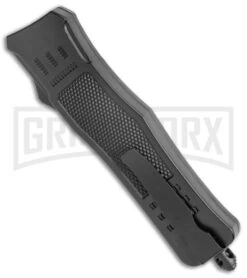 Atomic Defender Medium OTF Automatic Knife Black - Satin Drop Point -Best Knifes Shop Atomic Defender Medium OTF Auto Black Satin DP GX 35866 jr side large