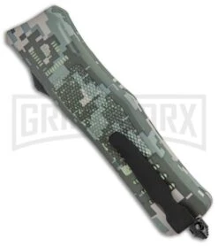 Atomic Defender Medium OTF Automatic Knife Digi Camo - (3" Recurve Two Tone) -Best Knifes Shop Atomic Defender Medium OTF Auto Digi Camo Recurve TT GX 37473 jr side large