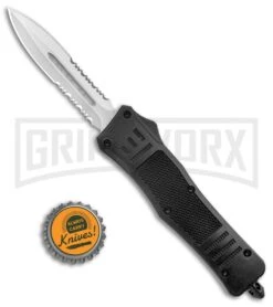 Atomic Defender Medium OTF Automatic Black Dagger Satin Serrated -Best Knifes Shop Atomic Defender Medium OTF Auto Double Serr Satin Dagger GX 37477 jr bottlecap large