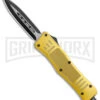 Medium Atomic Defender Gold Automatic Dagger Knife - Two-Tone Plain 2 Medium Atomic Defender Gold Automatic Dagger Knife - Two-Tone Plain -Best Knifes Shop Atomic Defender Medium OTF Auto Gold TT Dagger BHQ 141072 jr large