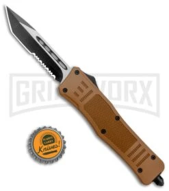 Atomic Defender Medium OTF Automatic Knife Sand Brown - Two Tone Tanto SER 11 Atomic Defender Medium OTF Automatic Knife Sand Brown - Two Tone Tanto SER -Best Knifes Shop Atomic Defender Medium OTF Auto Sand Brown TT Tanto Serr GX 37393 jr bottlecap large